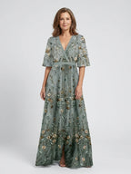 Women's boho floral maxi dress – full length summer dress