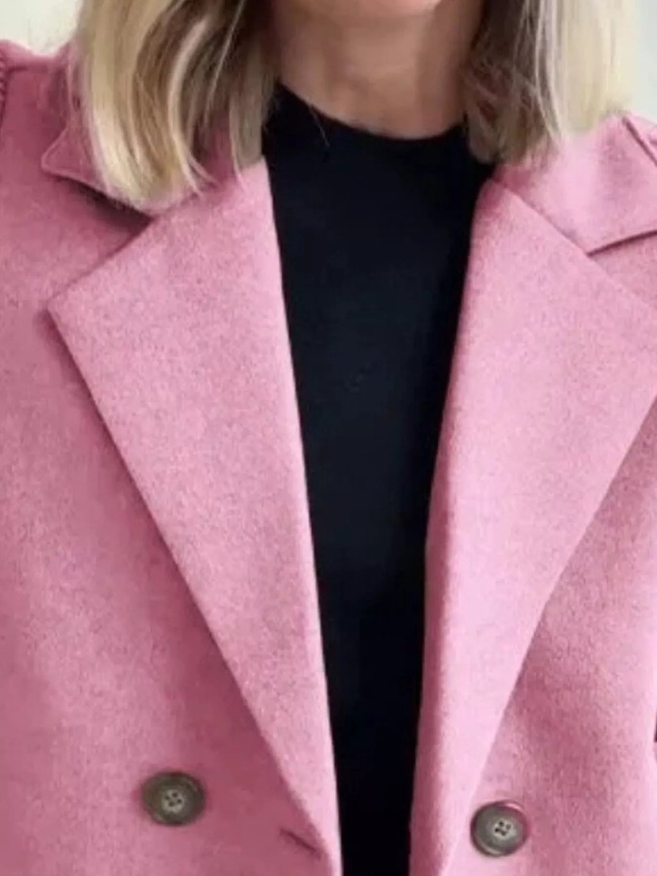 Mid-Length Shawl Collar Overcoat with Buttoned Front