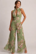 Floral Chiffon Wide Leg V-Neck Jumpsuit – Occasion