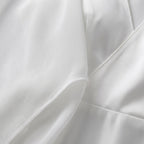 Women's classic wedding dress with long sleeves, styled front view