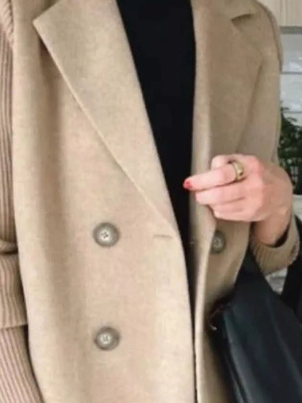 Khaki Shawl Collar Coat