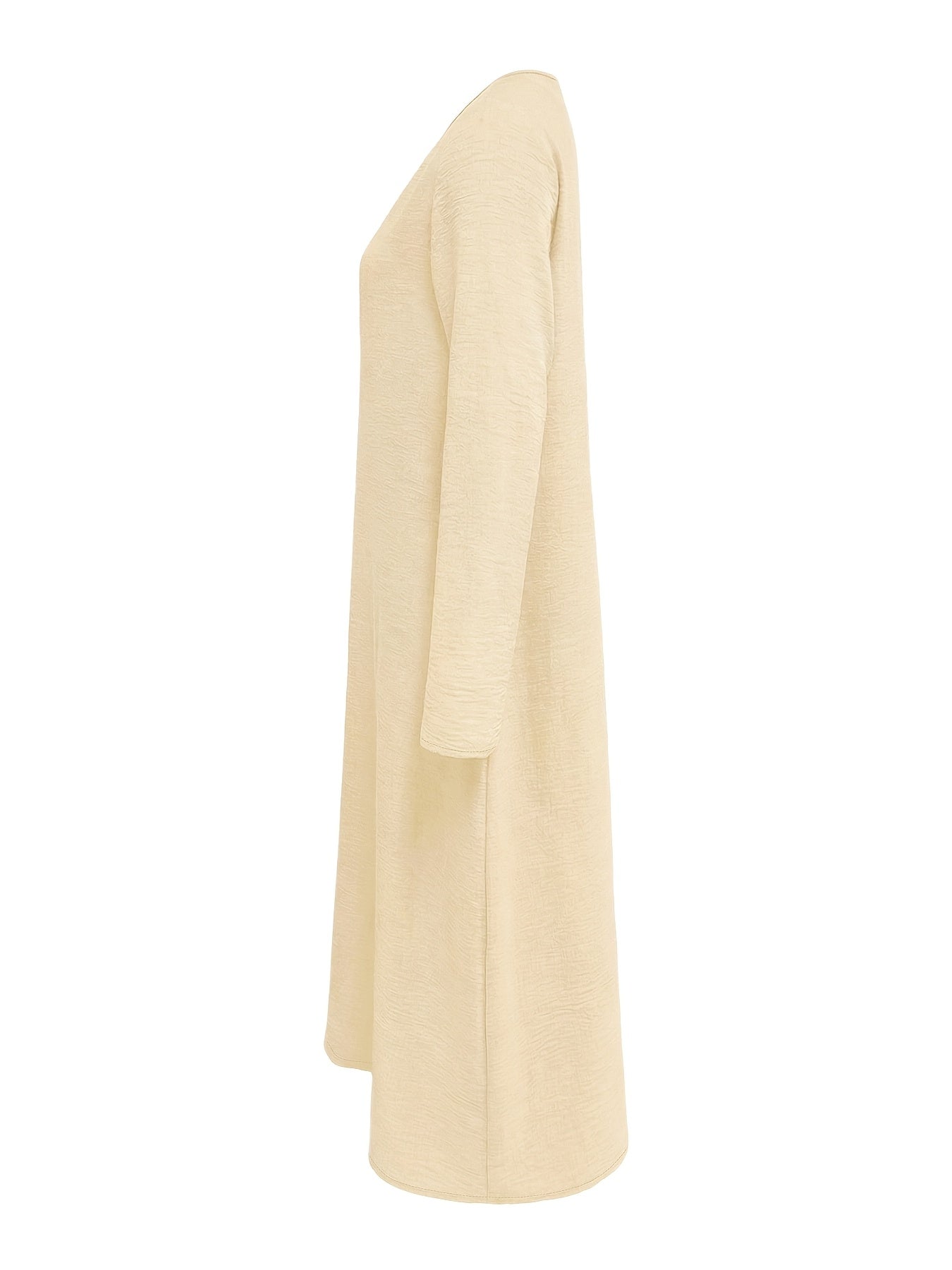V-neck long sleeve loose linen maxi dress | Alba Muse