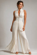 Floral Chiffon Wide Leg V-Neck Jumpsuit – Occasion