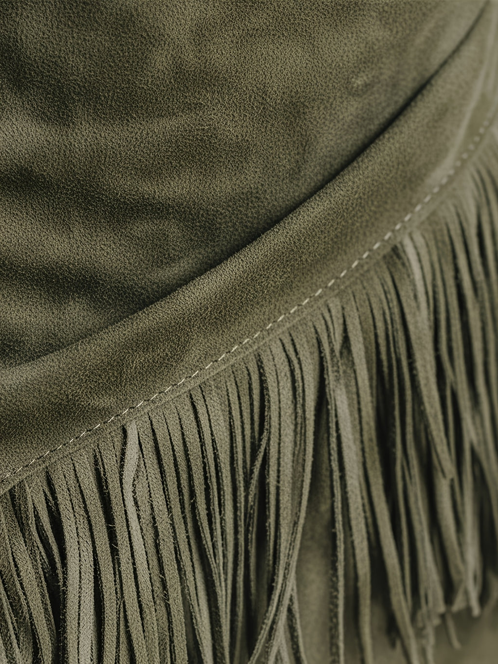 Fern Green Fringe Wrap Mini Dress