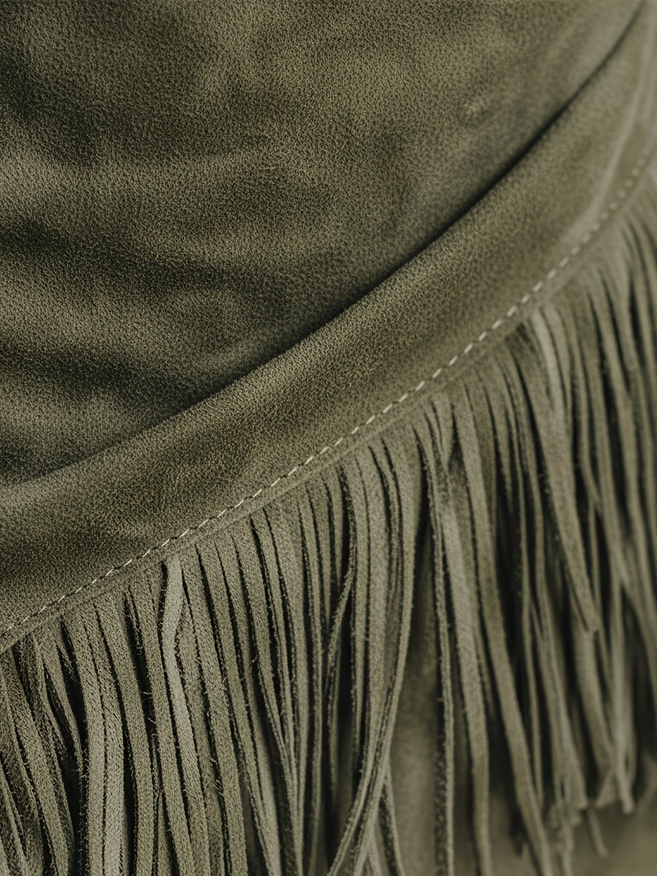 Fern Green Fringe Wrap Mini Dress