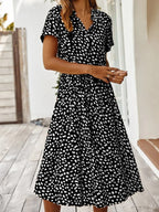 Light Print Flowing Midi Dress – Casual Summer