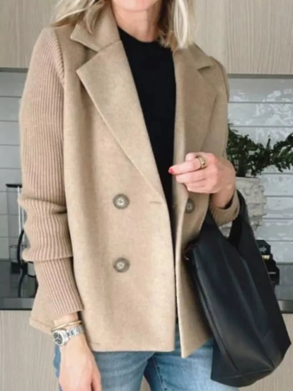 Black Shawl Collar Coat