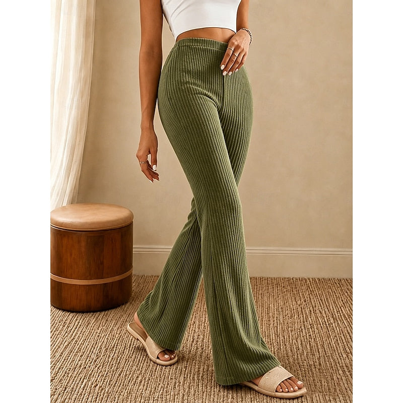 High-Waist Flare Trousers