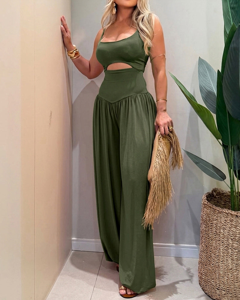 Cut-Out Waist Cami Jumpsuit