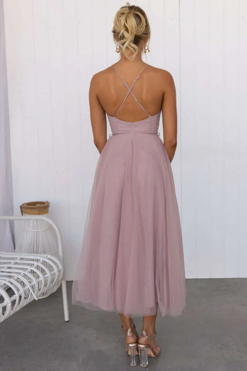Tulle midi dress garden party style | Alba Muse