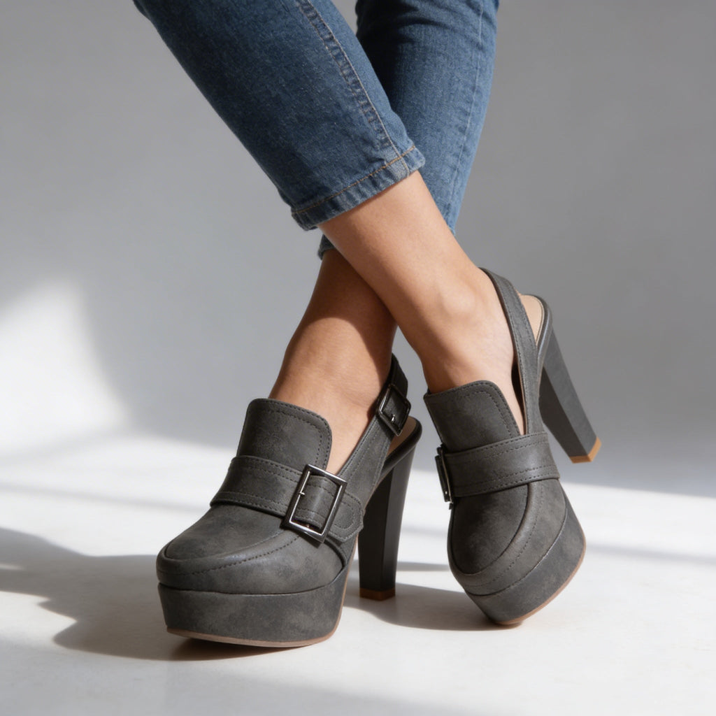 Platform Block Heel Slingback Dress Shoes