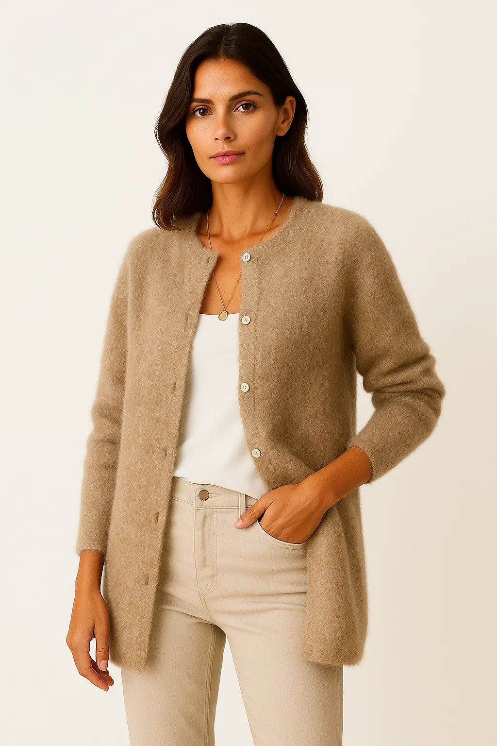 Women's Soft Knit Cardigan Coat with Pockets