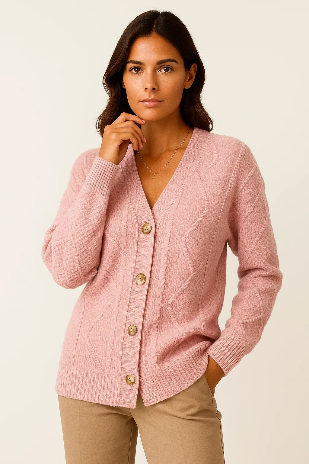 Women's Long Cardigan Soft Silk-Feel Elegant Knit Lightweight