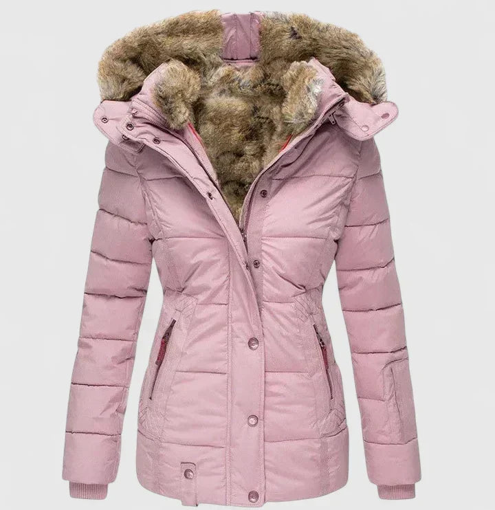 Classic adjustable hood winter coat with a classic silhouette