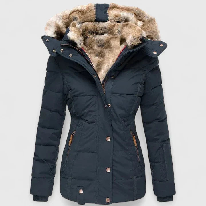 Classic adjustable hood winter coat with versatile styling