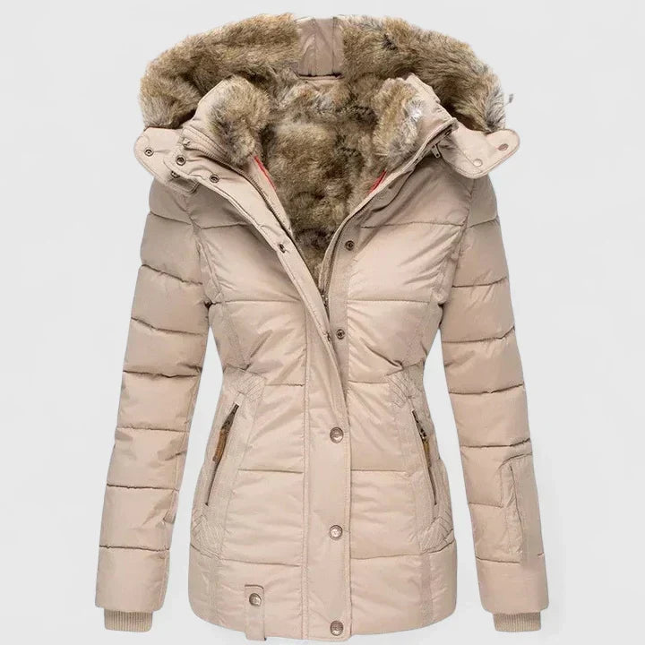 Classic adjustable hood winter coat with a classic silhouette