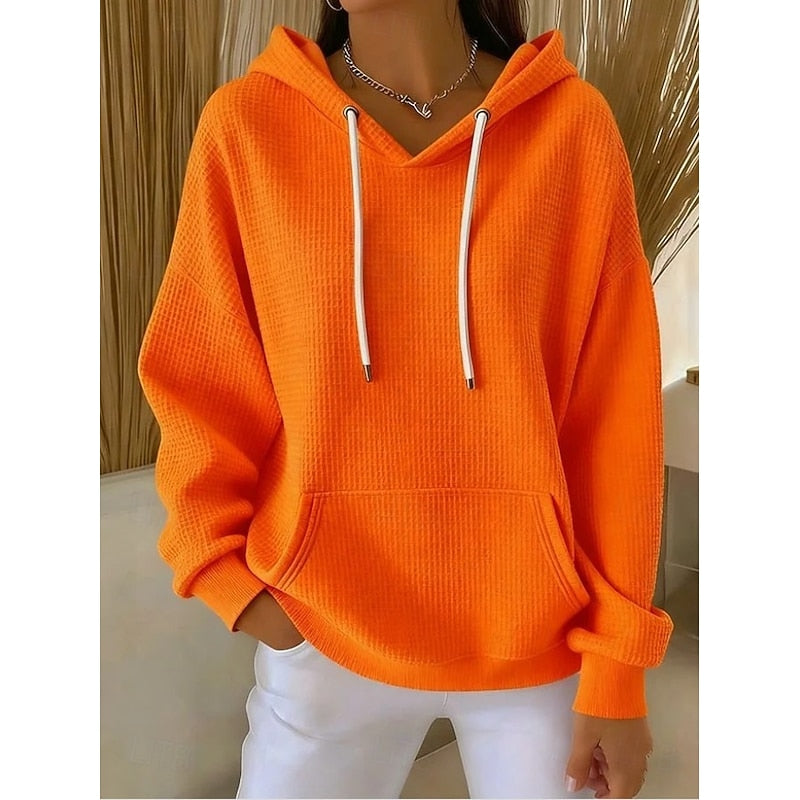 Textured Drawstring Hoodie