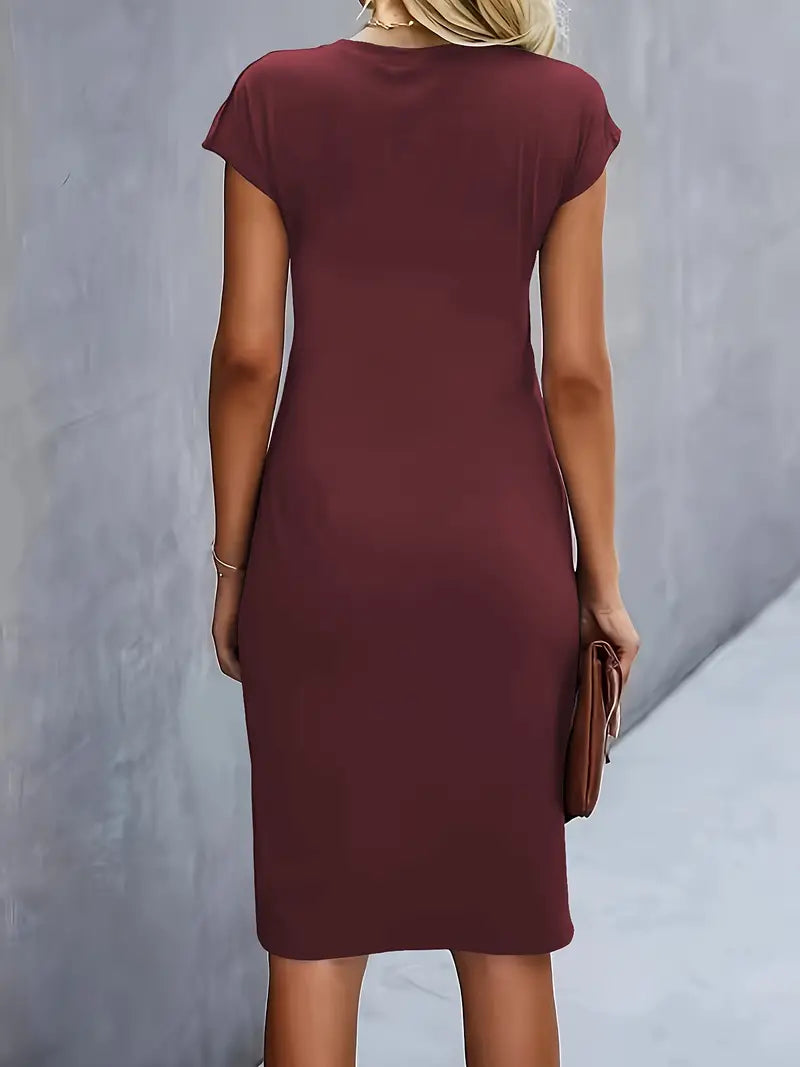 Women's short sleeve bodycon dress colour variation
