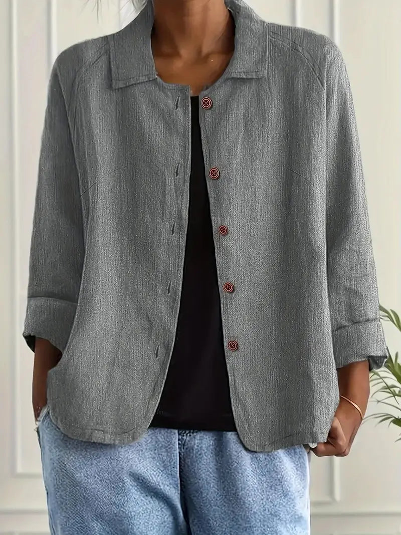 Women's casual jacket back view light layering piece
