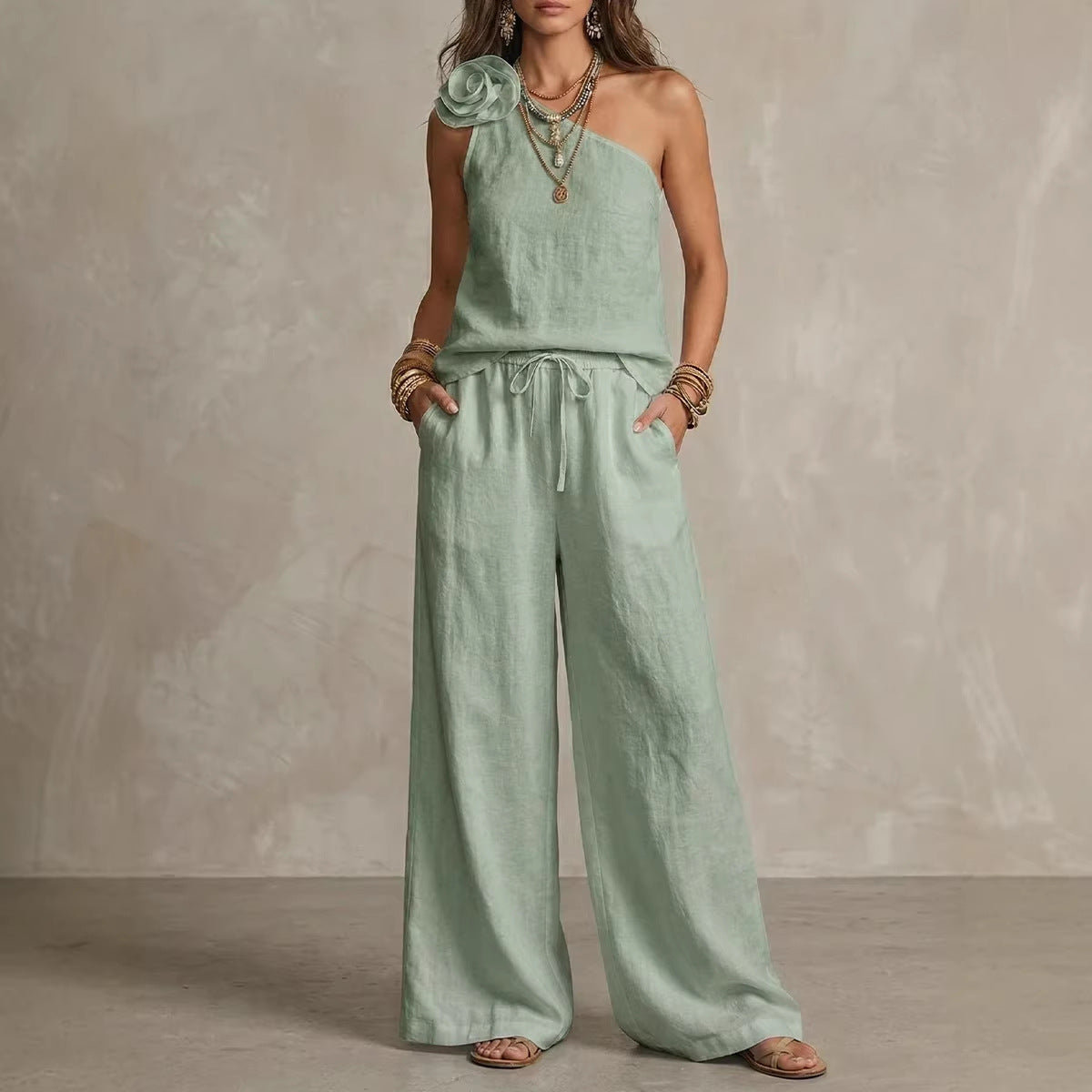 Two-Tone Sleeveless Co-ord Set