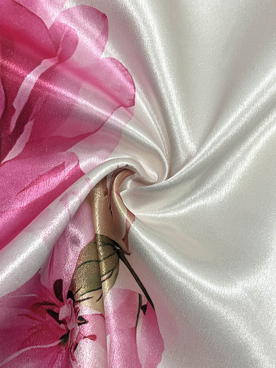 Pink floral print A-line maxi dress
