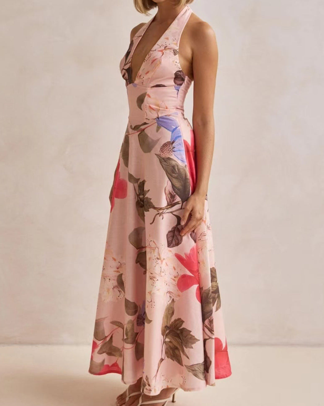 Backless halter maxi dress summer | Alba Muse