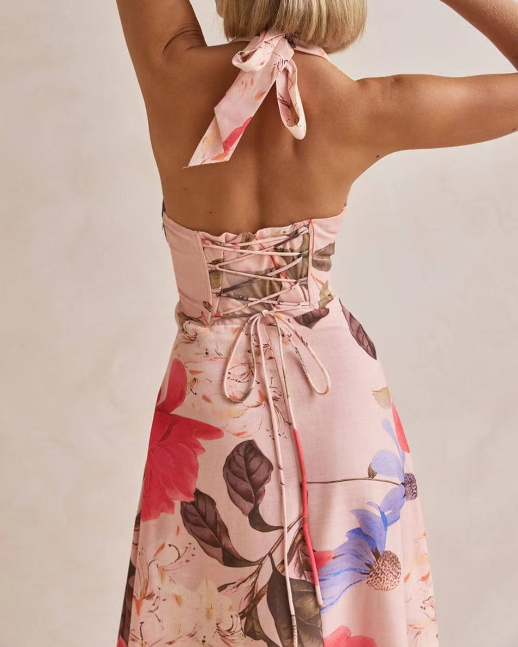 Floral maxi dress A-line silhouette | Alba Muse