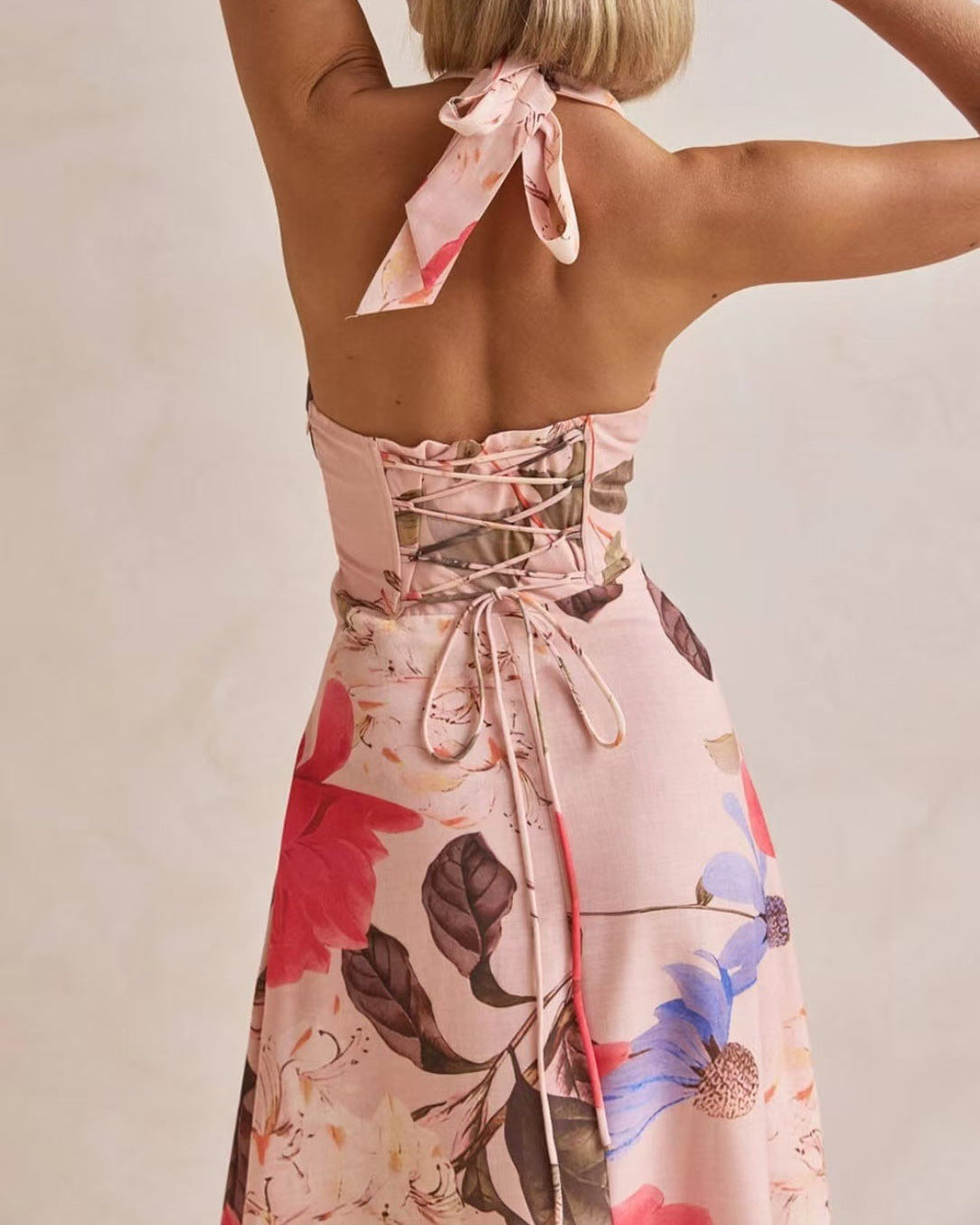 Floral maxi dress A-line silhouette | Alba Muse