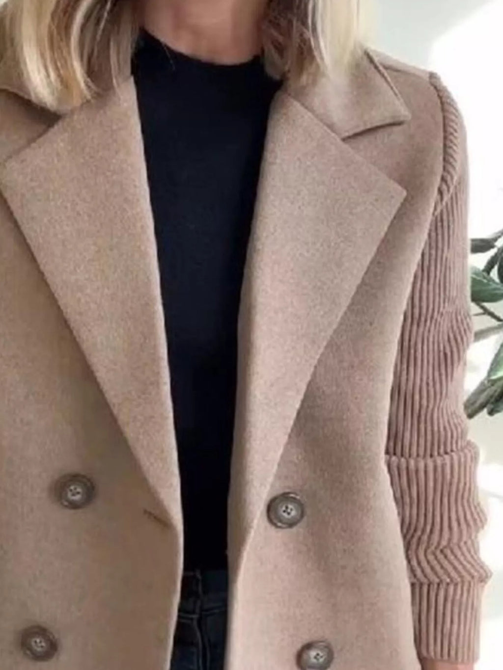 Khaki Shawl Collar Coat