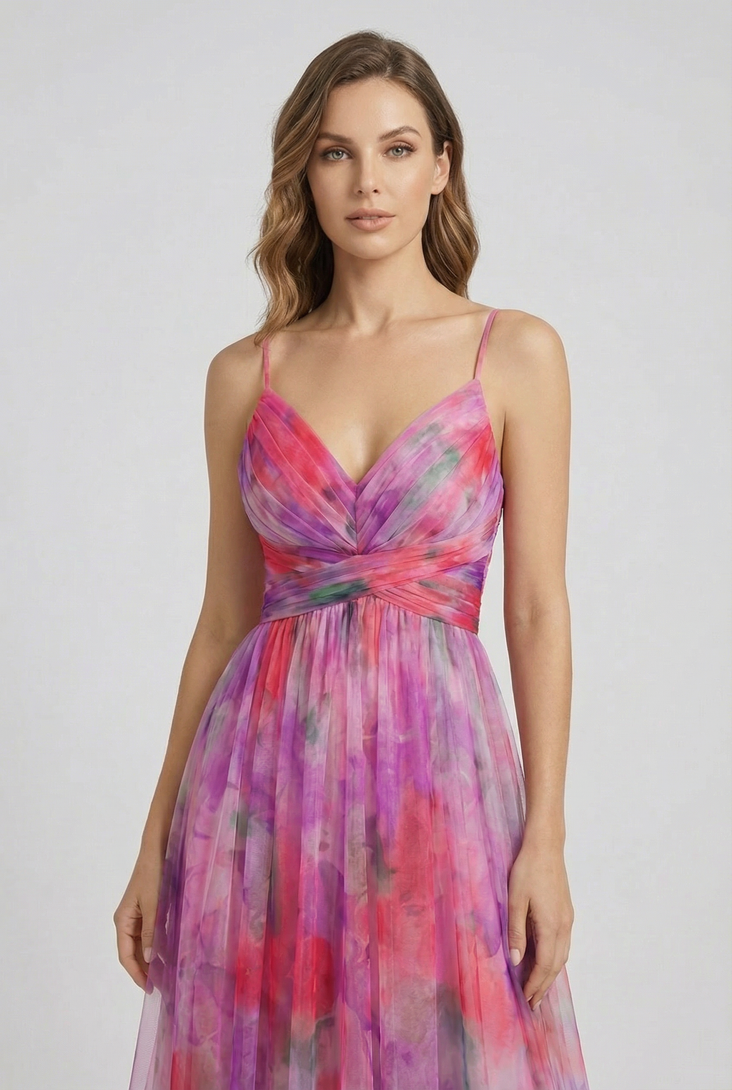 Women's  Floral Chiffon Maxi Dress