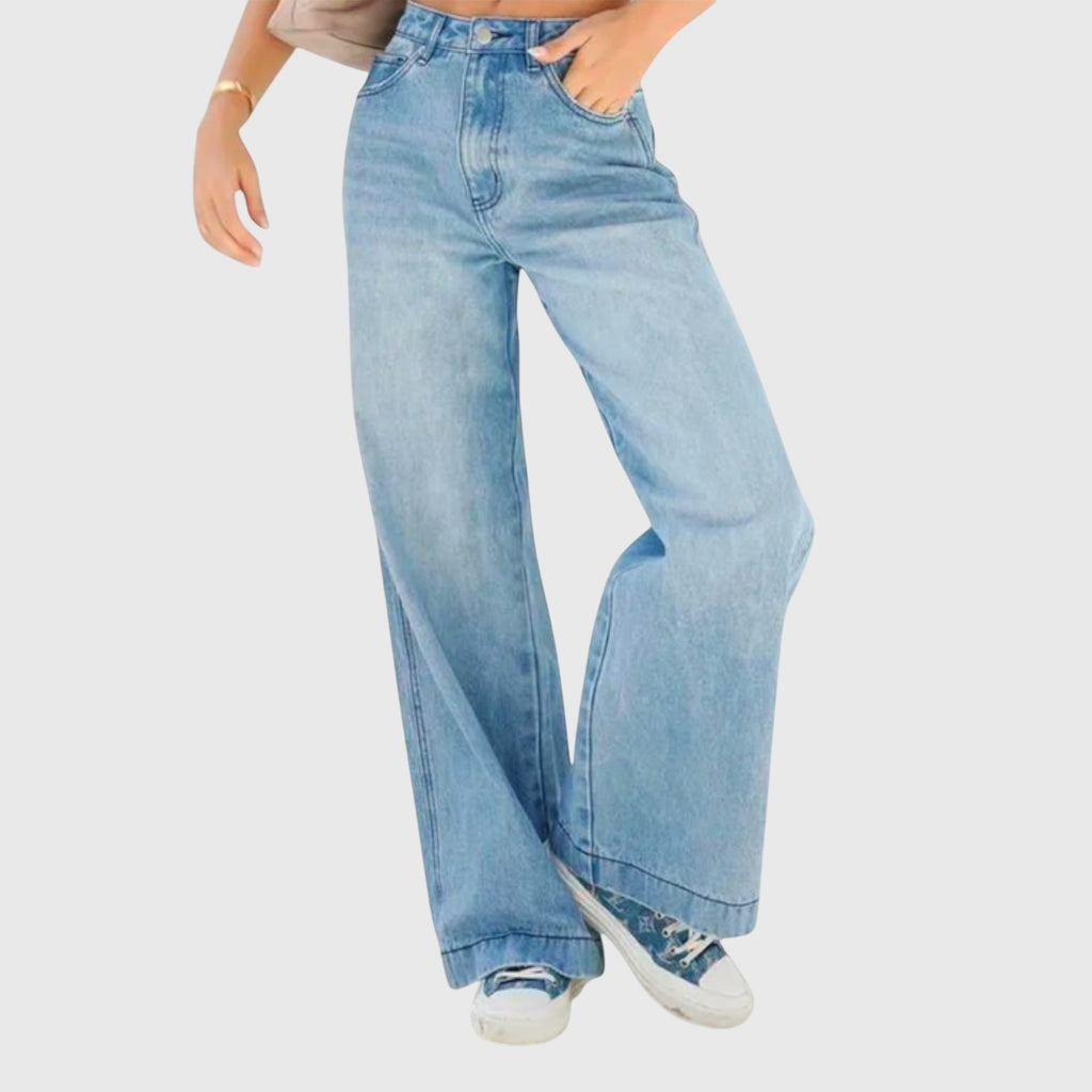 Blue Casual Baggy Denim Trousers
