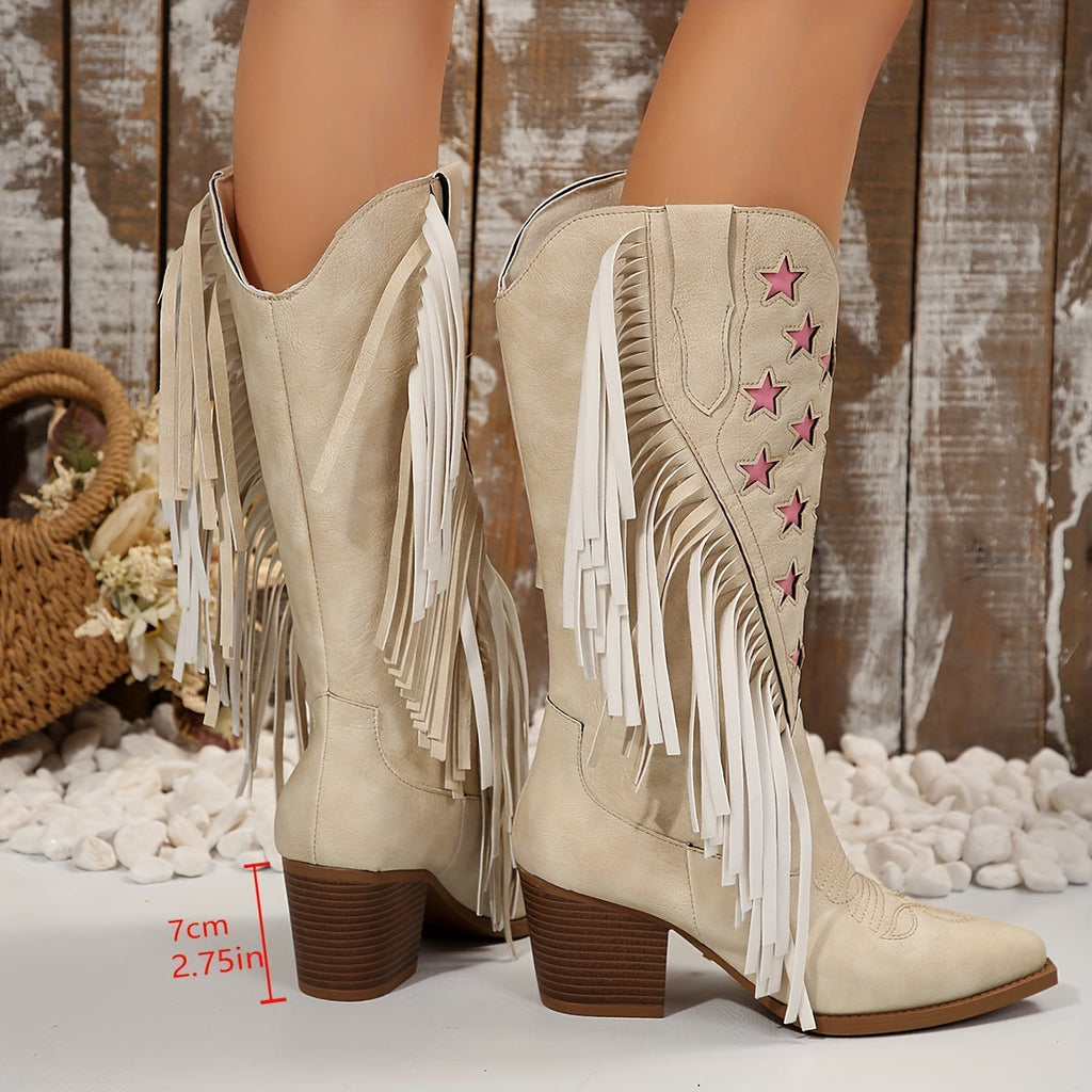 Beige Western Boots
