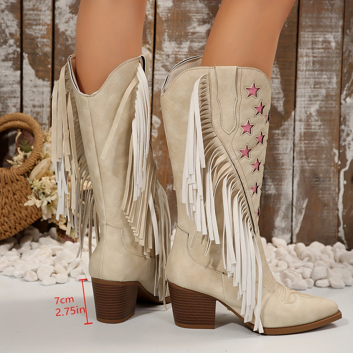 Beige Western Boots