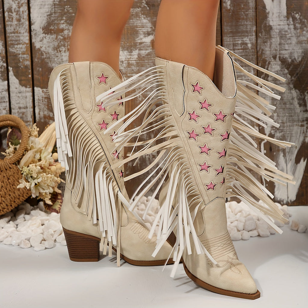 Beige Western Boots