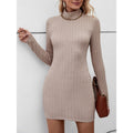 Apricot Cosy Turtleneck Mini Dress, front view