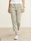 Drawstring slim fit trousers women on model | Alba Muse