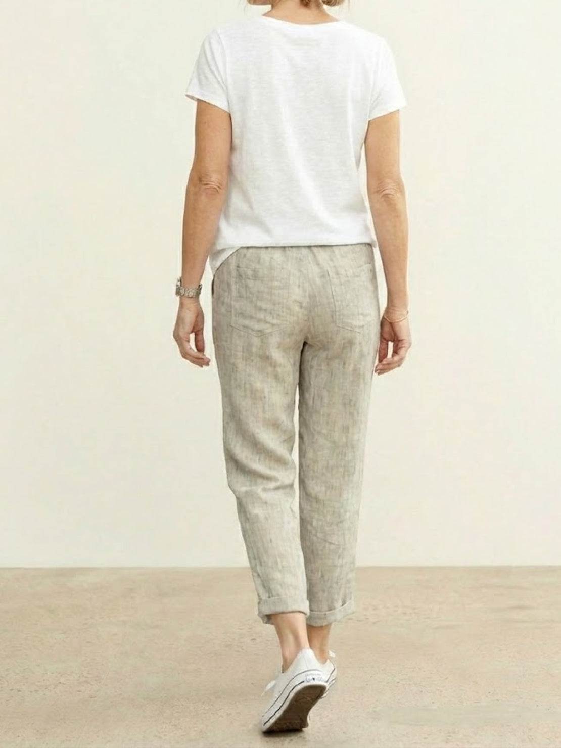 Slim fit trousers with drawstring waist | Alba Muse