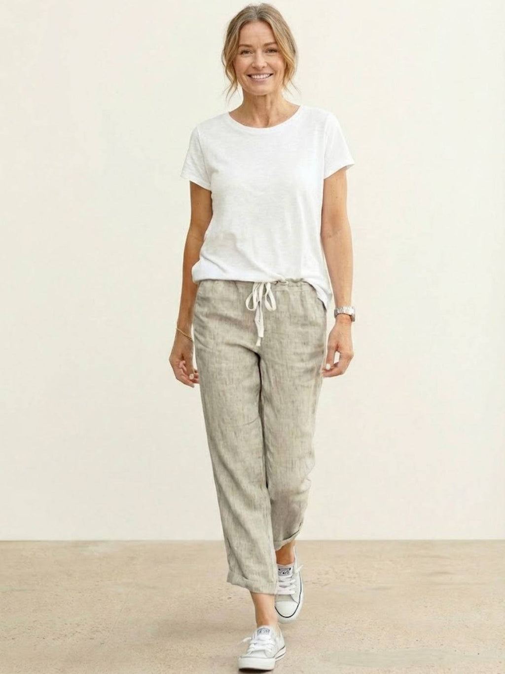 Drawstring trousers front view | Alba Muse