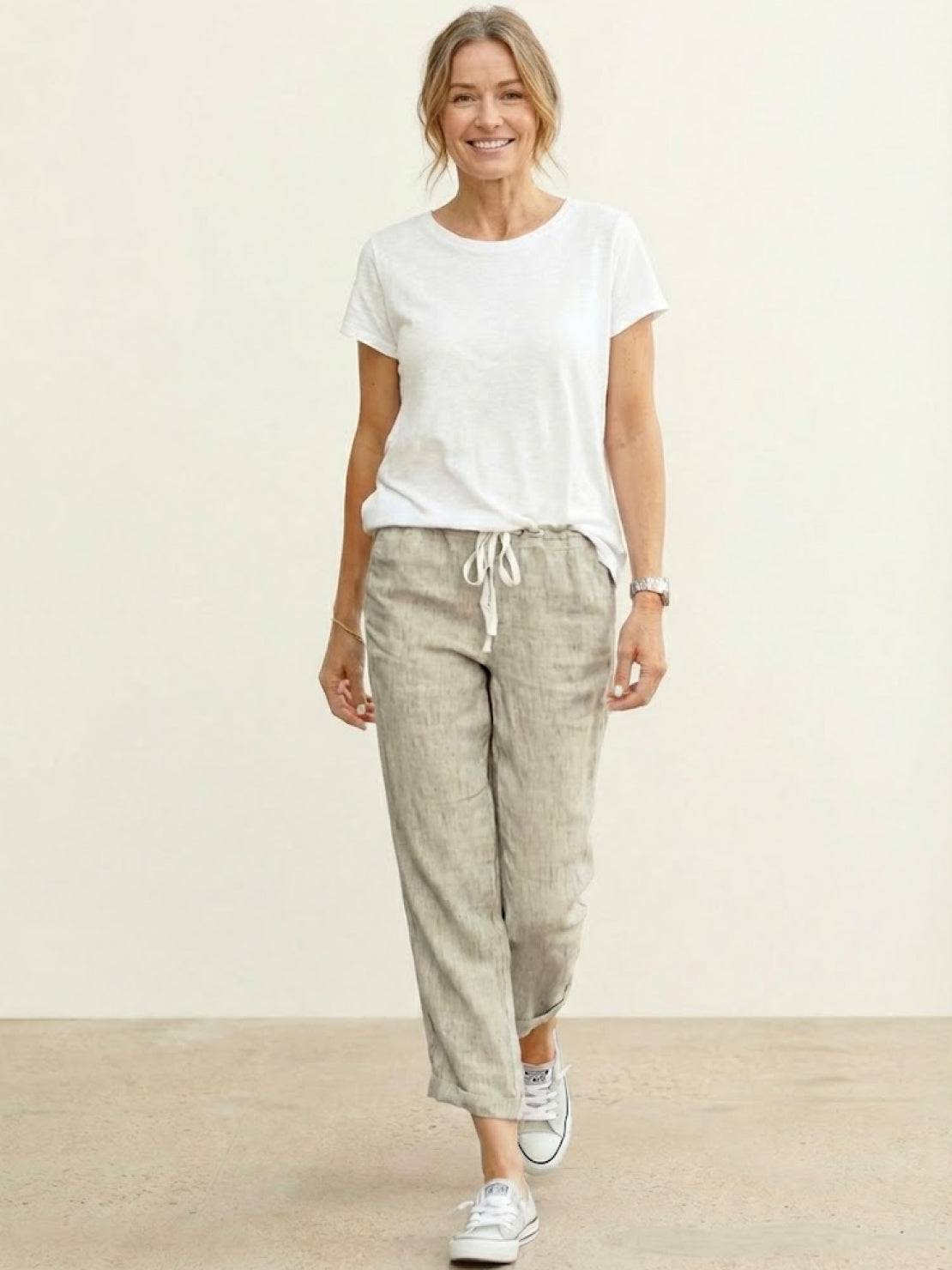 Drawstring trousers front view | Alba Muse