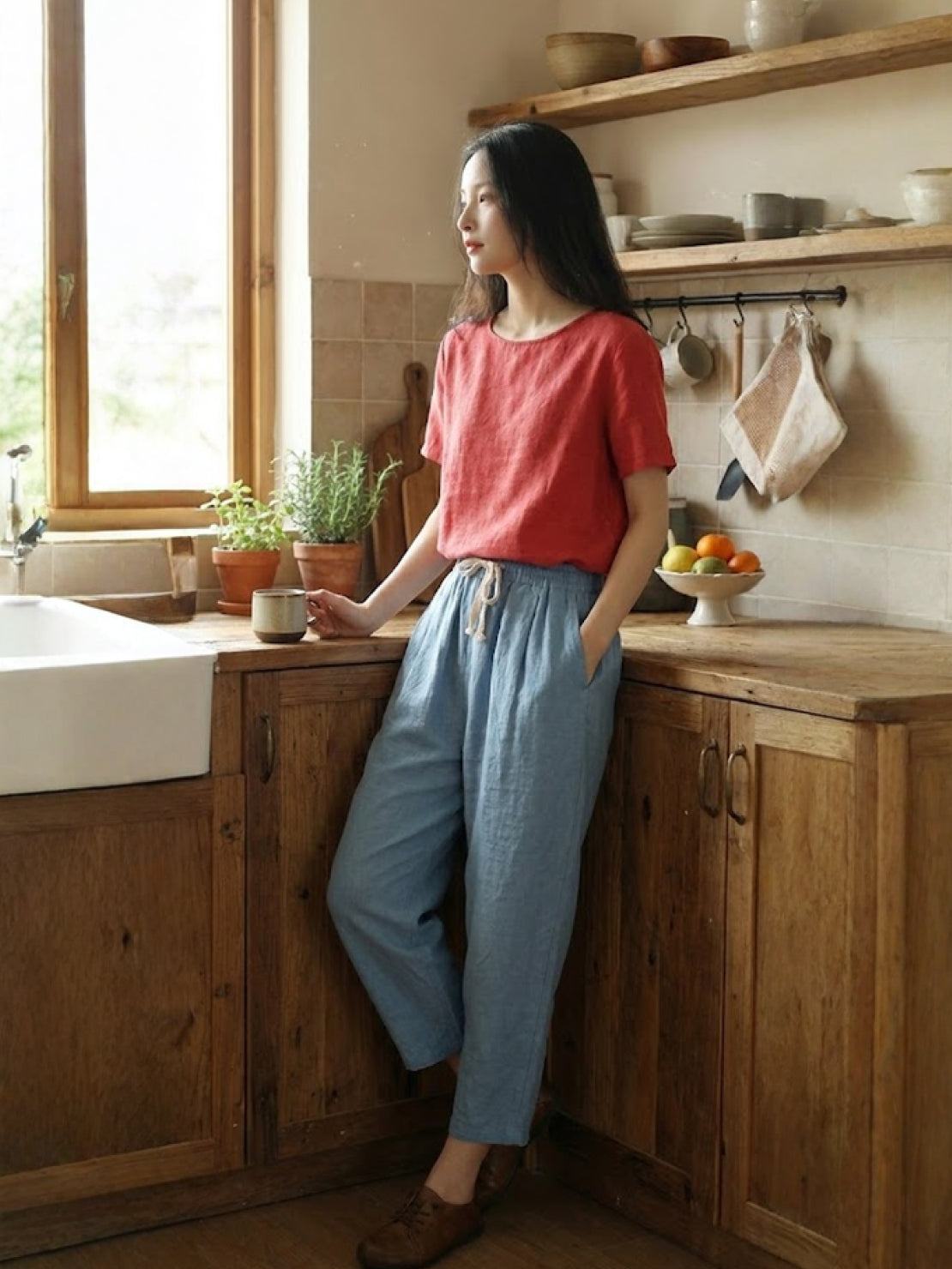 Drawstring Slim Fit Trousers
