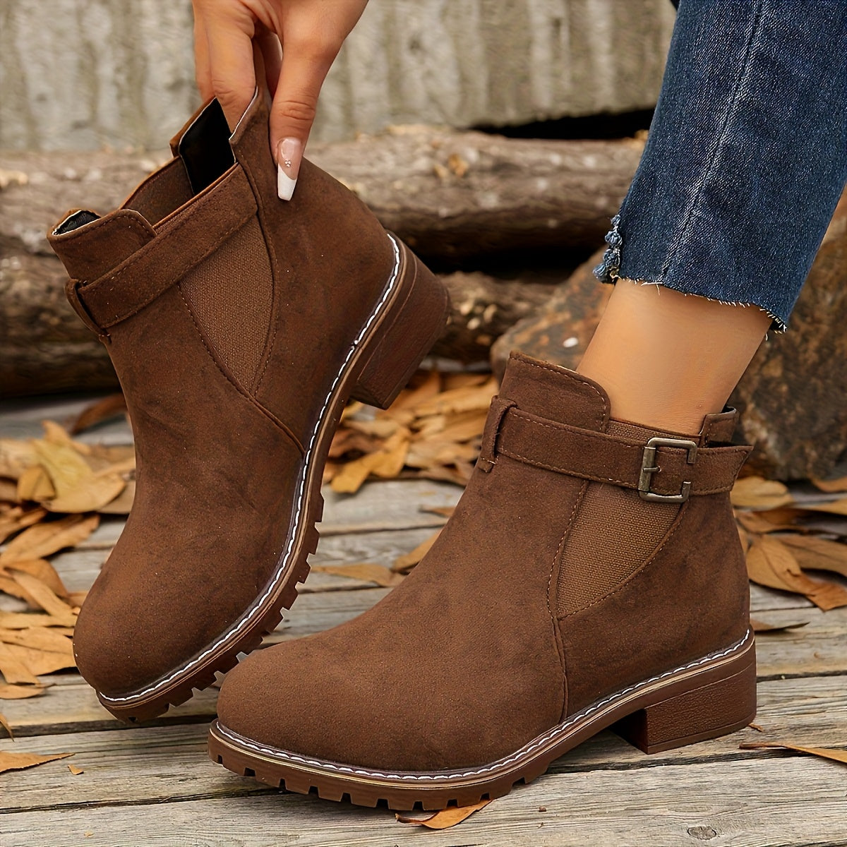 Black Chelsea Ankle Boots, front view