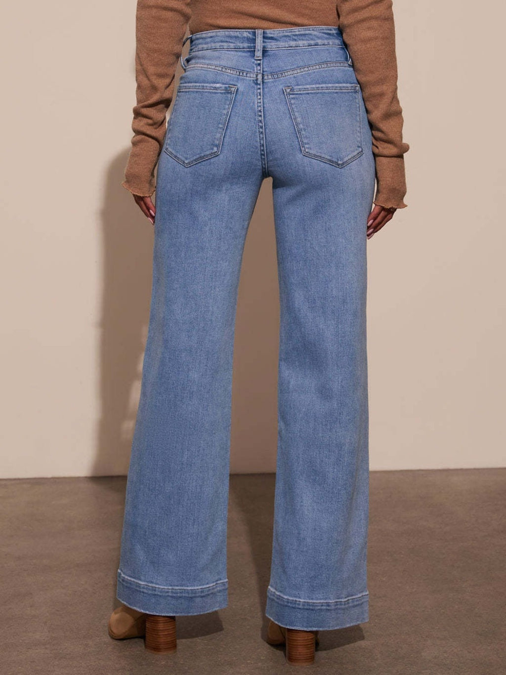 High-Waist Wide-Leg Stretch Jeans
