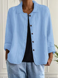 Women's casual button front lightweight jacket summer style