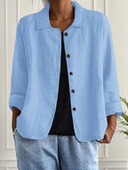 Women's casual button front lightweight jacket summer style