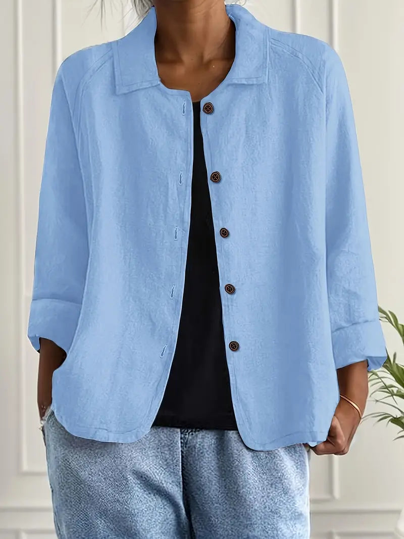 Women's casual button front lightweight jacket summer style