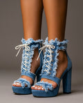 Denim Arch Support Heels, front view