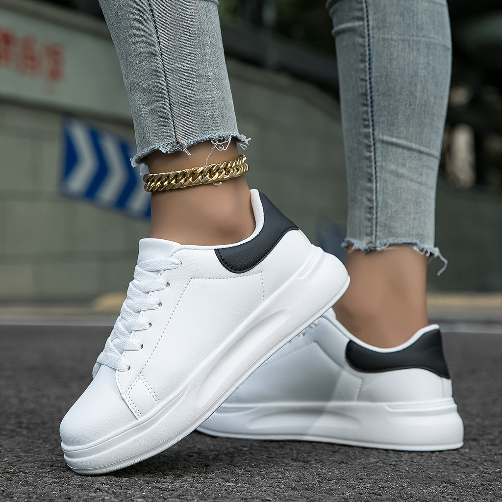 Women's Clean White Leather Trainers
