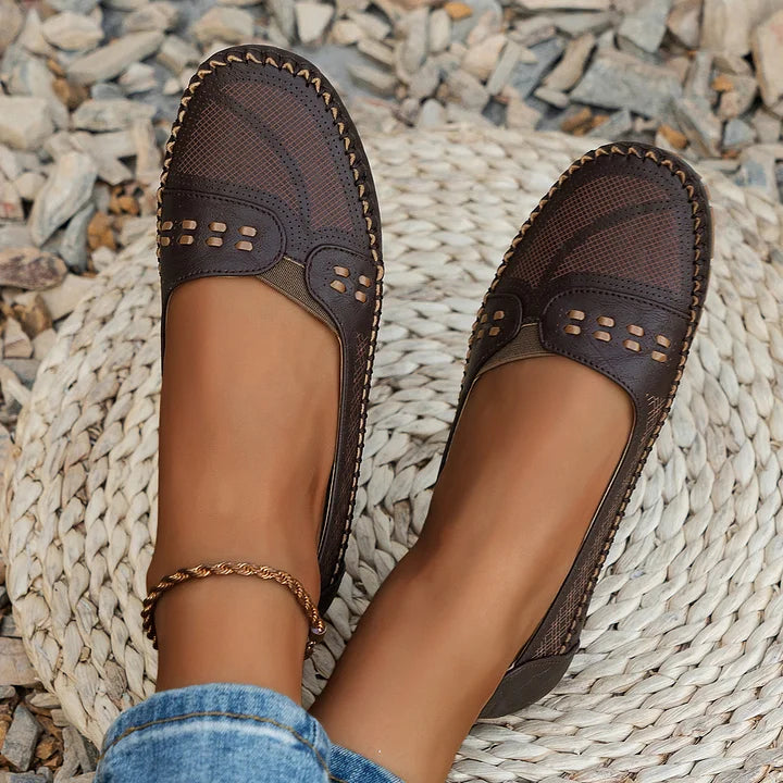 Women's Flat Slip-On Loafers – Rounded Toe Comfort