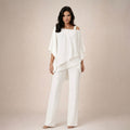 Women's off shoulder top and wide leg pants set