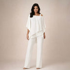 Women's off shoulder top and wide leg pants set